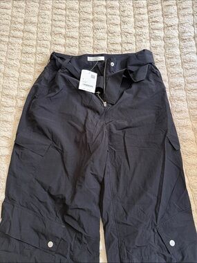 OAK + FORT Black Wide-Leg Cargo Pants